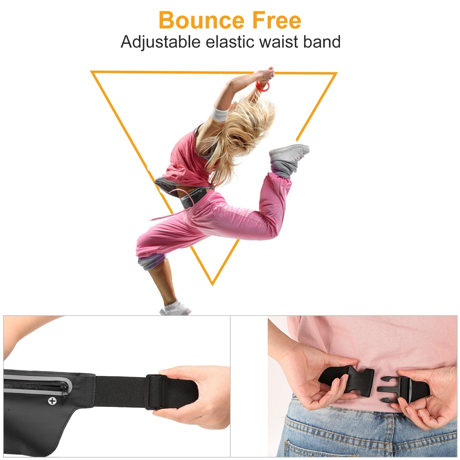 GLOBAL PHOENIX Sport Waist Pack Running Belt Bag Pouch Adjustable Bounce Free Sweat-Proof Lightweight Slim