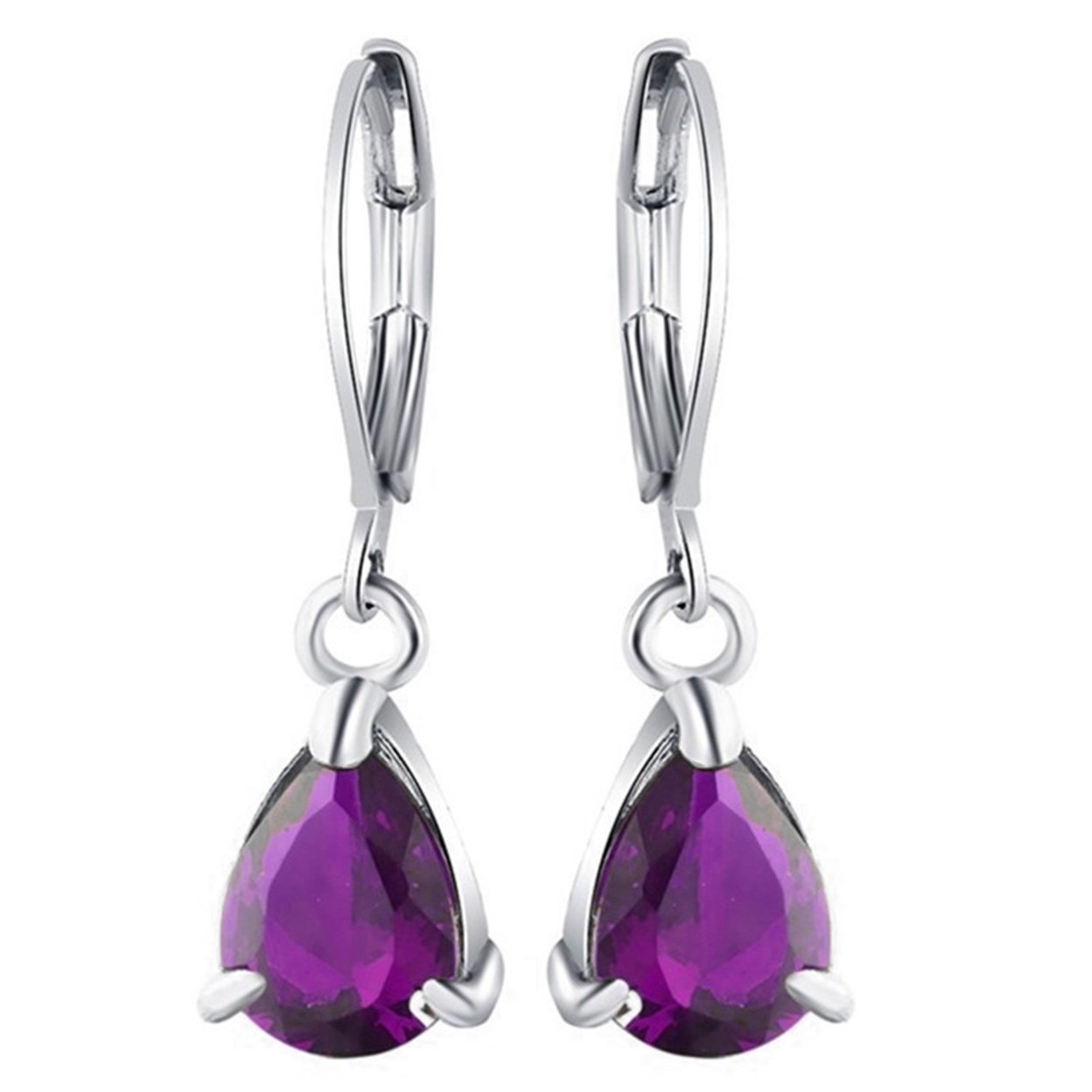 Generic 1 Pair Luxury Romantic Drop Earrings Alloy Faux Crystal Waterdrop Clip Earrings Party Jewelry