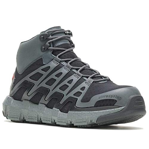 WOLVERINE Mens Rev Vent UltraSpring DuraShocks CarbonMAX Composite Toe Work Boot Charcoal/Red - W211018 Charcoal/Red