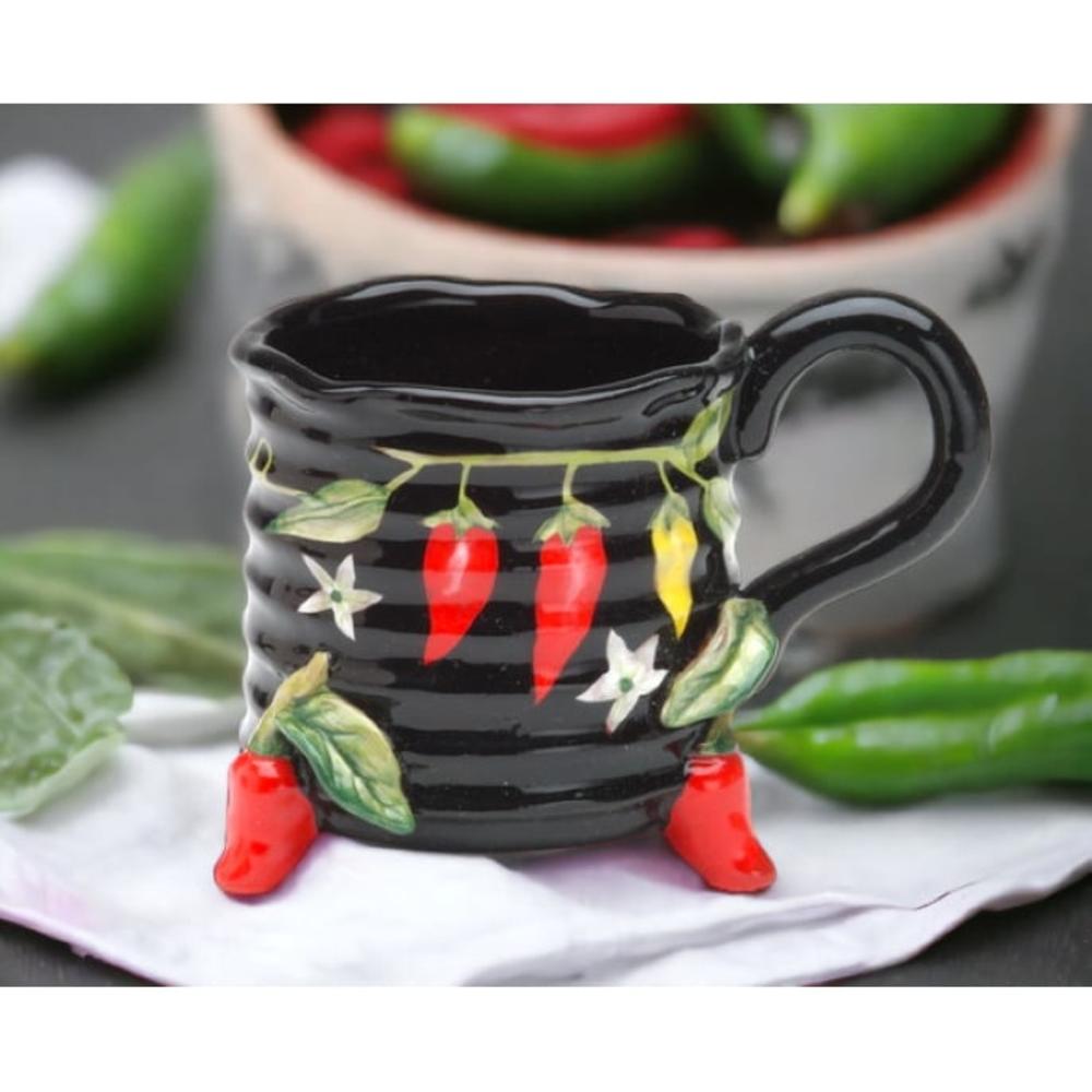 kevinsgiftshoppe Ceramic Red Chili Pepper Coffee Mug, Home Décor, Gift for Her, Mom, Friend, or Coworker, Kitchen Décor, Office Decor, Cafe Decor