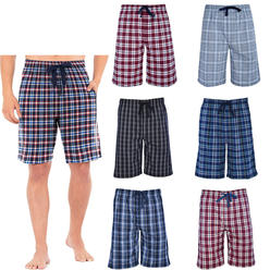 Bargain Hunters 4-Pack Mens Plaid Flannel Sleep Shorts Loose-Fit Lounge Soft Elastic Waistband Tech Pajama Pants