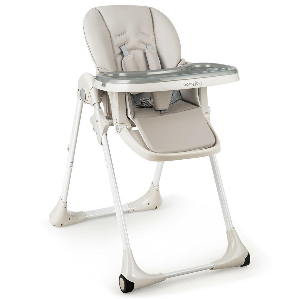 Gymax Baby Foldable Convertible High Chair w/Wheels Adjustable Height Recline