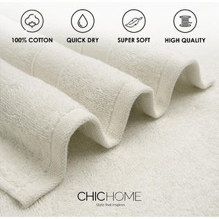 Chic Home Luxurious 2-Piece 100% Pure Turkish Cotton Bath Sheet