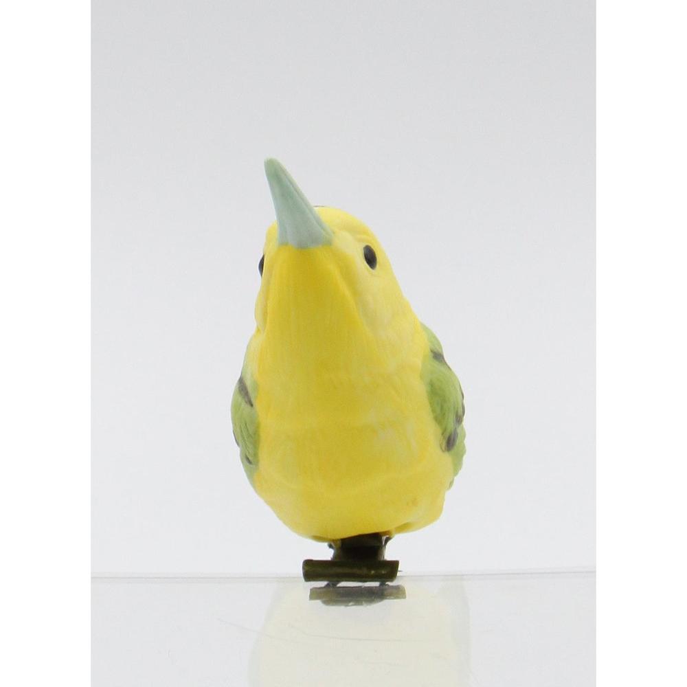 kevinsgiftshoppe Ceramic Wilson Warbler Bird Clip-On, Birdhouse Decor, Home Decor, Gift for Her, Gift for Mom, Birdwatcher Gift, Vintage Decor
