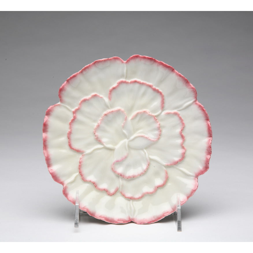 kevinsgiftshoppe Ceramic Set Of 4 Carnation Flower Plates, Home Décor, Gift for Her, Gift for Mom, Spring Décor, Party Décor, Wedding Decor