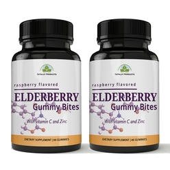 Totally Products Black Elderberry Gummies Immune Booster with Vitamin C and Zinc (2 bottles)