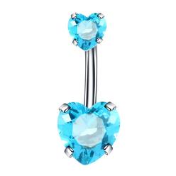 Generic Belly Button Ring Eye-catching Corrosion Resistant Stainless Steel Heart Shaped Belly Navel Stud Piercing Jewelry for