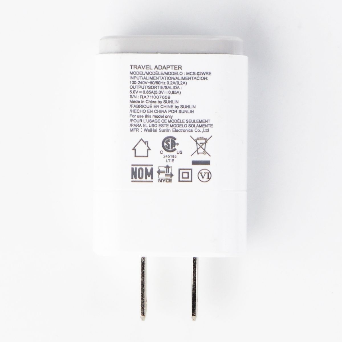 LG Travel Adapter Single 5V/0.85A USB Wall Charger (MCS-02WPE/RE) - White