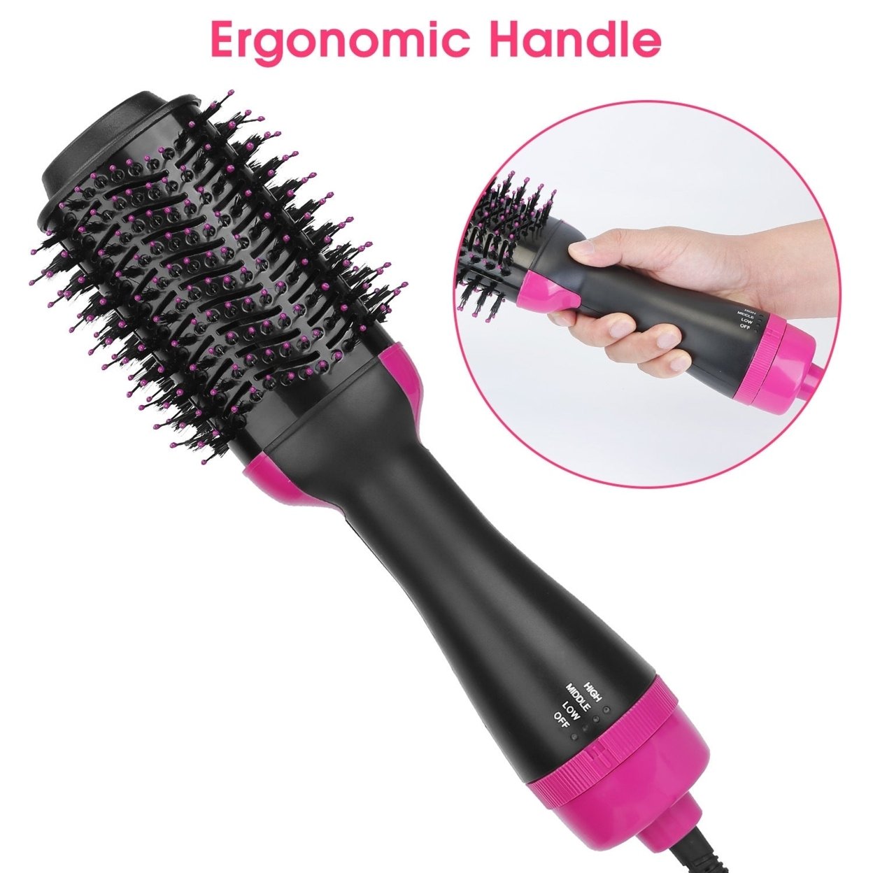 SKUSHOPS Hot Hair Brush 4 In 1 Hair Dryer Volumizer Brush Dryer Comb For Straightening Curling Drying