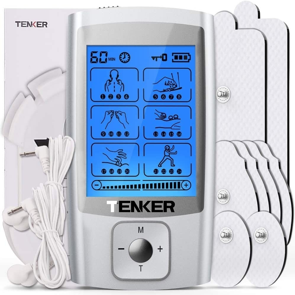 Dsermall EMS TENS Unit with 8 Electrode Pads, Rechargeable Muscle Stimulator Pain Reliever for Muscle Stiffness