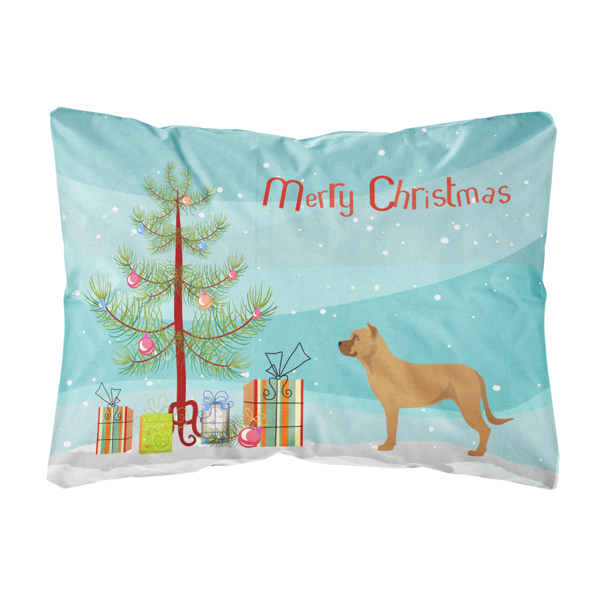 Caroline's Treasures Alano Espanol Spanish Bulldog Christmas Canvas Fabric Decorative Pillow