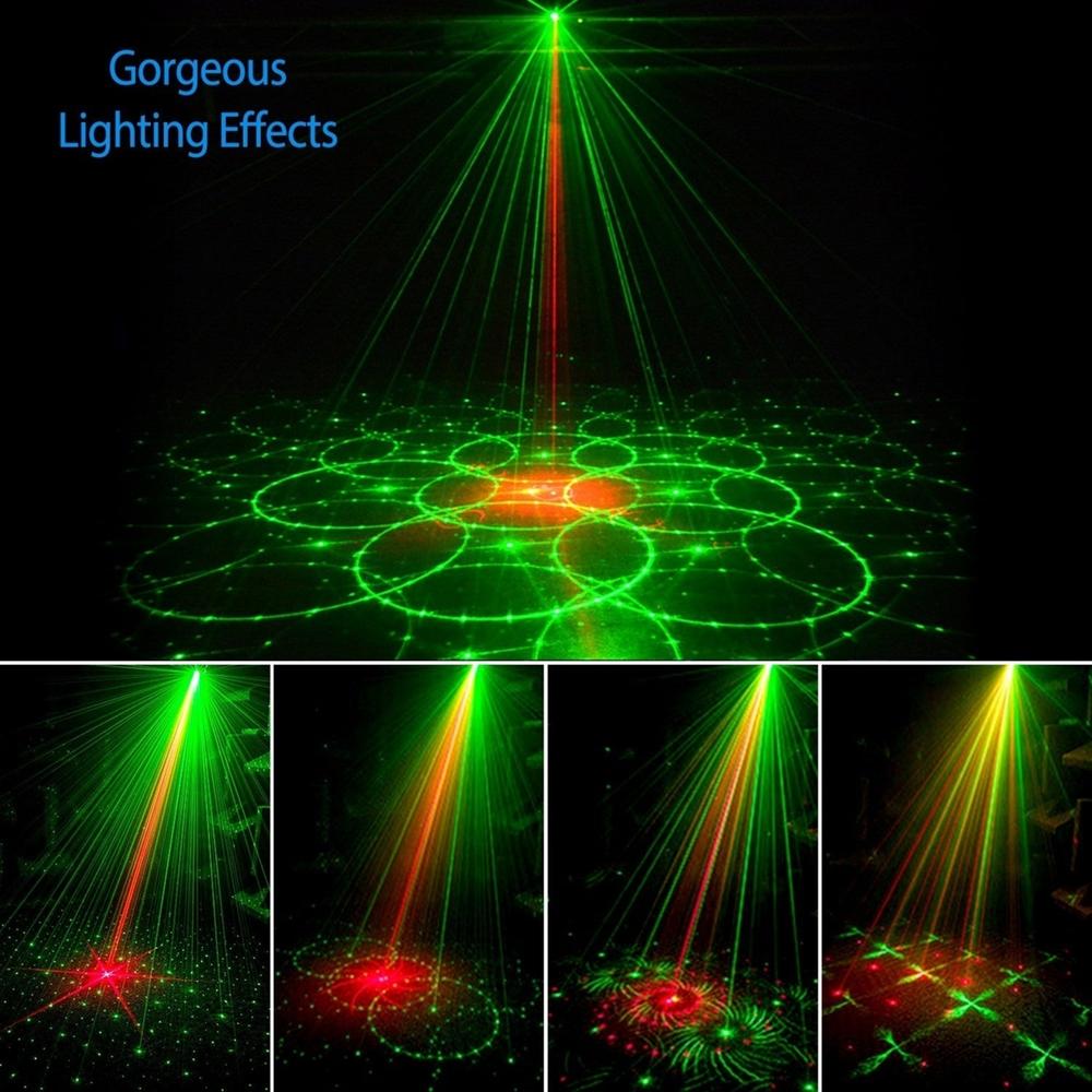 Dsermall Sound Activated LED Projector Laser Patterns Laser Party Lights Disco Bar Music Strobe Lights