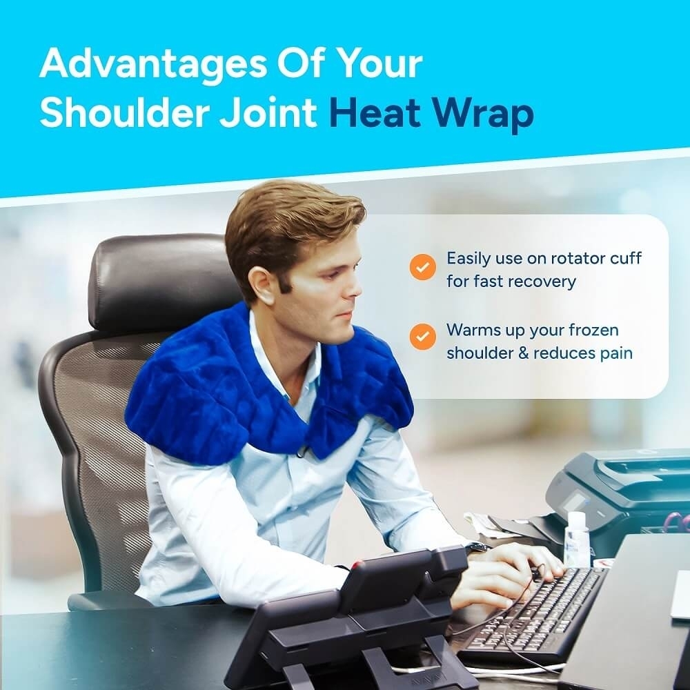 BioMed DB Design, LLC Shoulder Joint Heat Wrap for Rotator Cuff Injury and Frozen Shoulder, Royal Blue