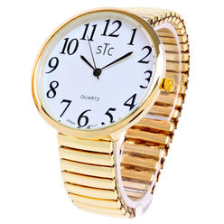 Showtime Collection CLEARANCE SALE - Super Large Face Stretch Band Watch (STC Gold)