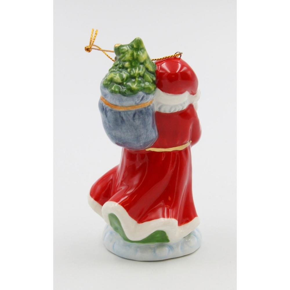 kevinsgiftshoppe Ceramic Christmas Santa Carrying The Presents Ornament, Home Décor, Gift for Her, Gift for Mom, Kitchen Décor, Christmas Décor