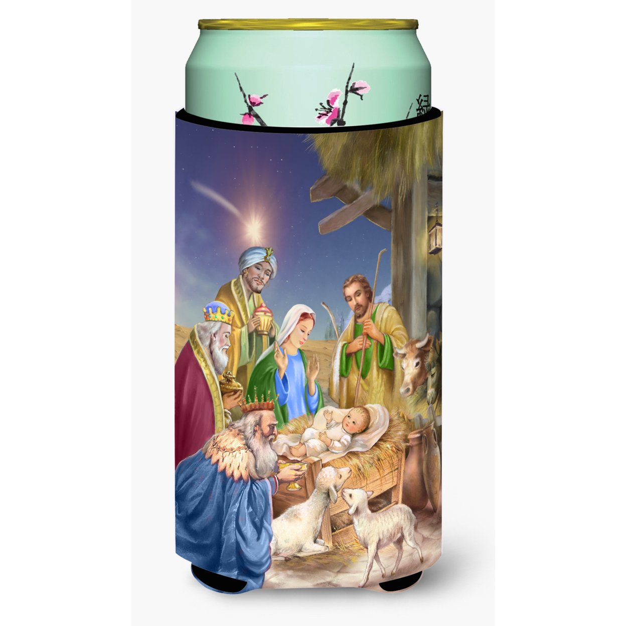 Caroline's Treasures APH6897TBC Christmas Nativity with Wise Men Tall Boy Beverage Insulator Hugger , Tall Boy, multicolor