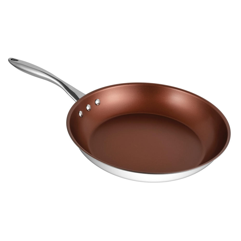 Ozeri Stainless Steel Pan by Ozeri with ETERNA, a 100% PFOA and APEO-Free Non-Stick Coating, Bronze Interior