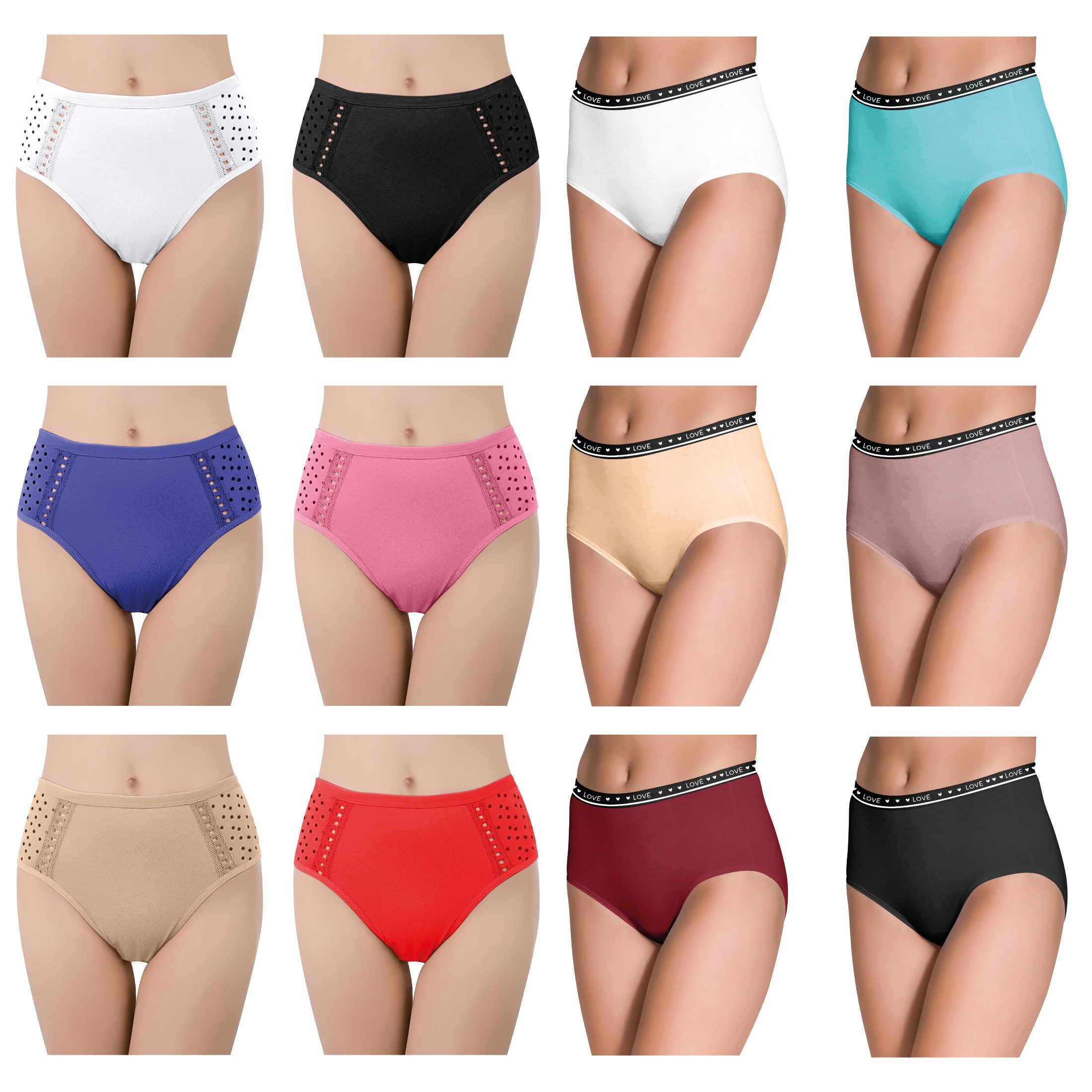 Generic 6-Pack: Women's Ultra Soft Moisture Wicking Panties Cotton Perfect Fit Underwear (Plus Sizes Available )