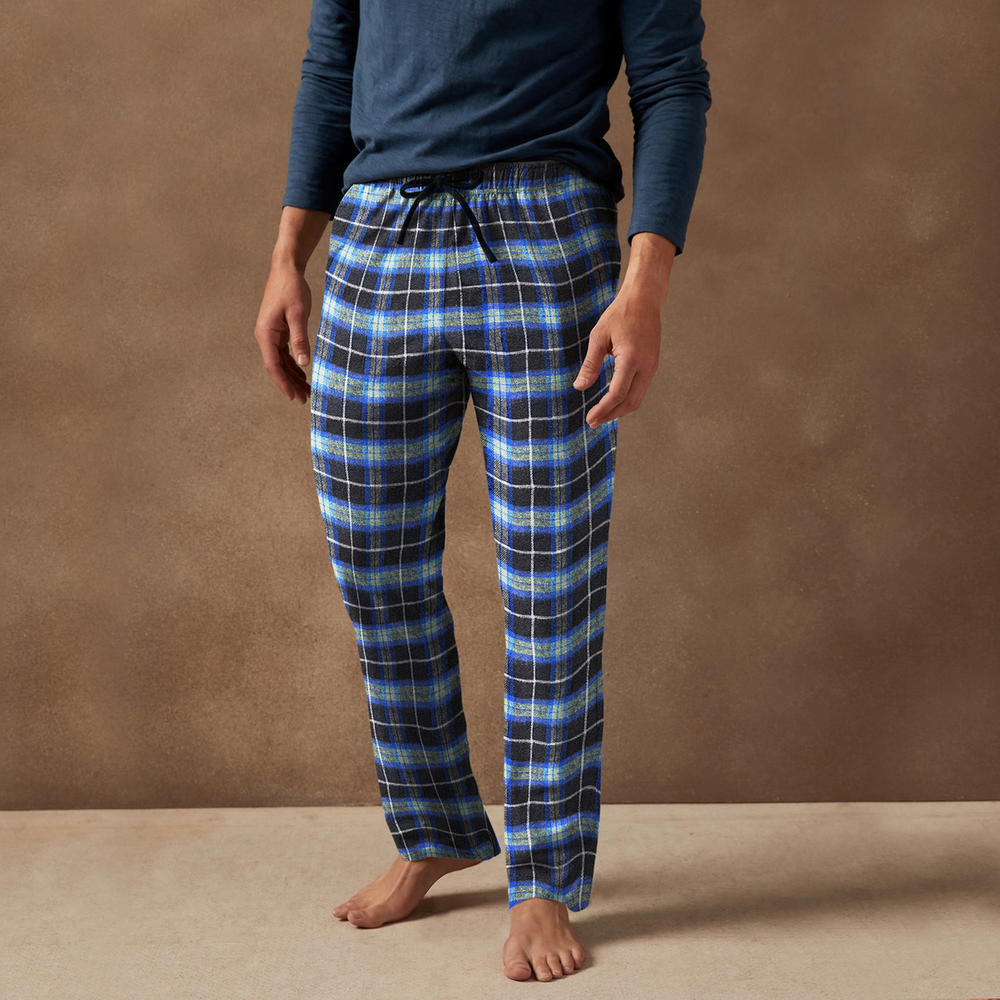 Bargain Hunters Mens Ultra-Soft Cozy Flannel Fleece Plaid Pajama Sleep Bottom Lounge Pants