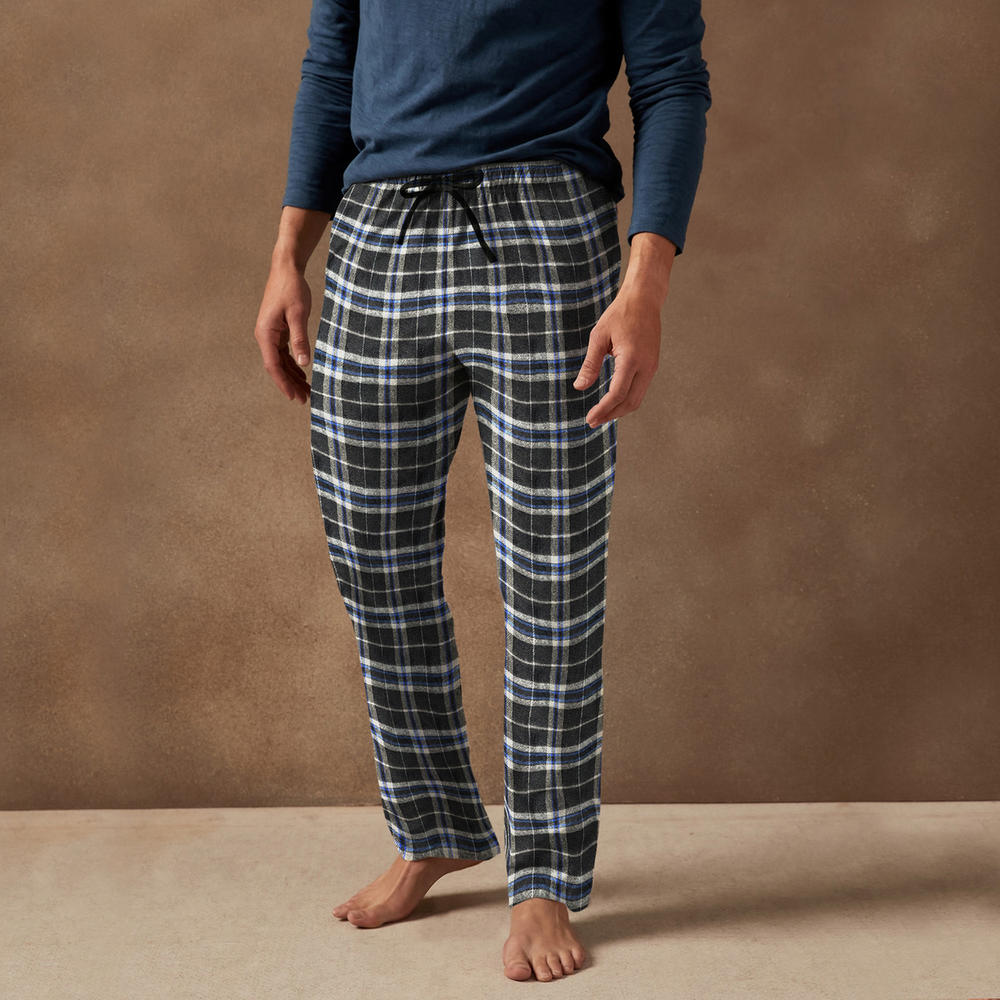 Bargain Hunters Mens Ultra-Soft Cozy Flannel Fleece Plaid Pajama Sleep Bottom Lounge Pants