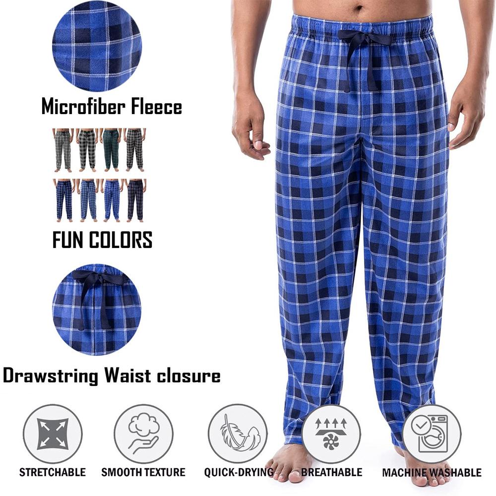 Bargain Hunters Multi-Pack: Men's Ultra-Soft Cozy Lounge Sleep Micro Fleece Plaid Pajama Pants