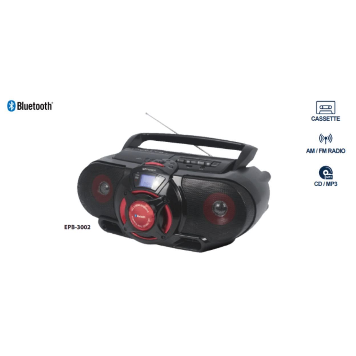 Emerson Portable Stereo Bluetooth Boombox
