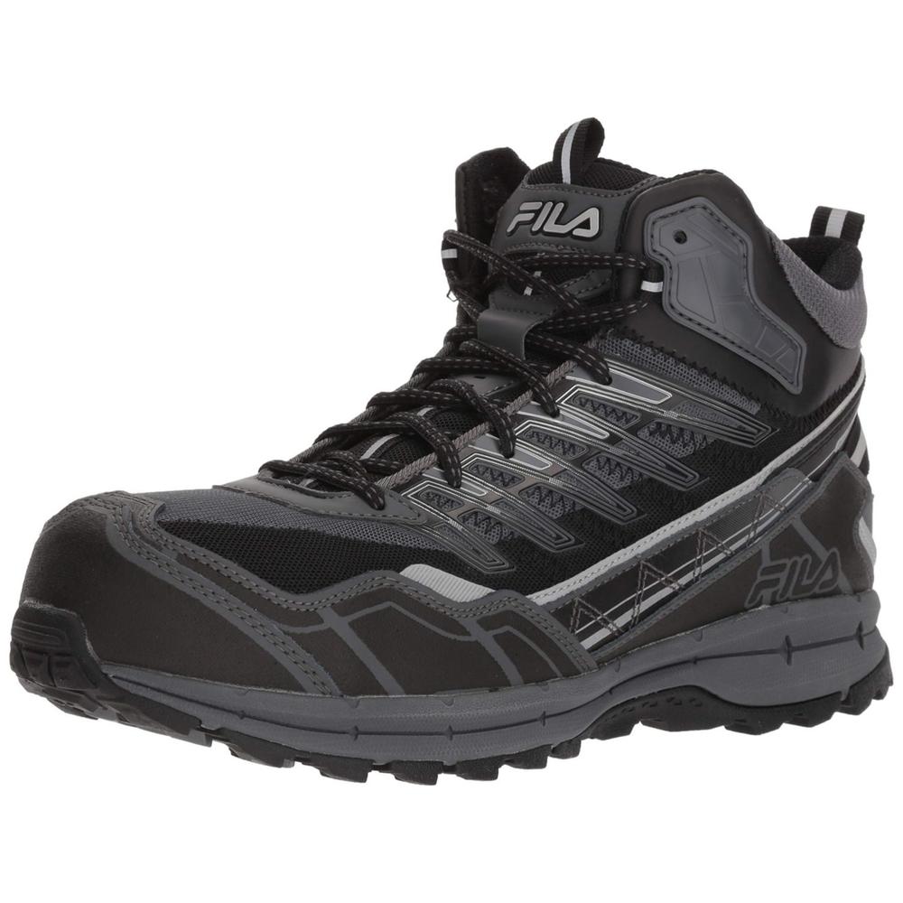 Fila Mens Hail Storm 3 Mid Composite Toe Trail Work Shoes Ct CSRK/BLK/MSIL