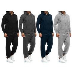 Bargain Hunters Multi-Pack: Mens Casual Big and Tall Athletic Active Winter Warm Fleece Lined Full Zip Tracksuit Jogger Set