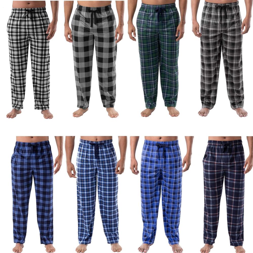 Bargain Hunters 4-Pack: Mens Ultra-Soft Cozy Lounge Sleep Micro Fleece Plaid Pajama Pants