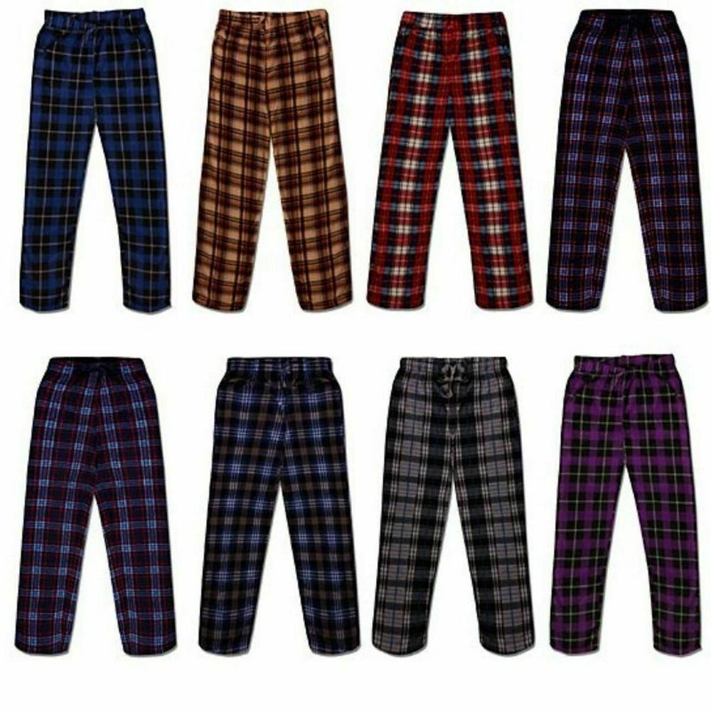 Bargain Hunters 2-Pack: Mens Ultra Soft Cozy Flannel Fleece Plaid Pajama Sleep Bottom Lounge Pants