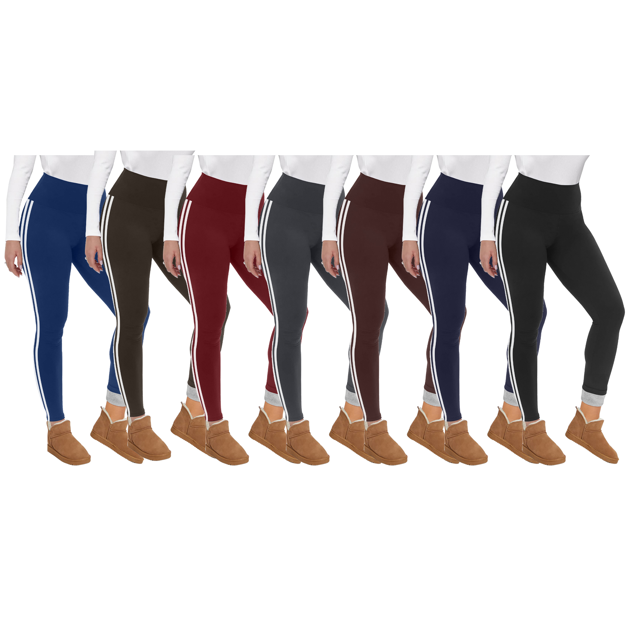 Bargain Hunters 3-Pack: Womens Ultra Soft faux Lined Yoga Pants High Waisted Leggings