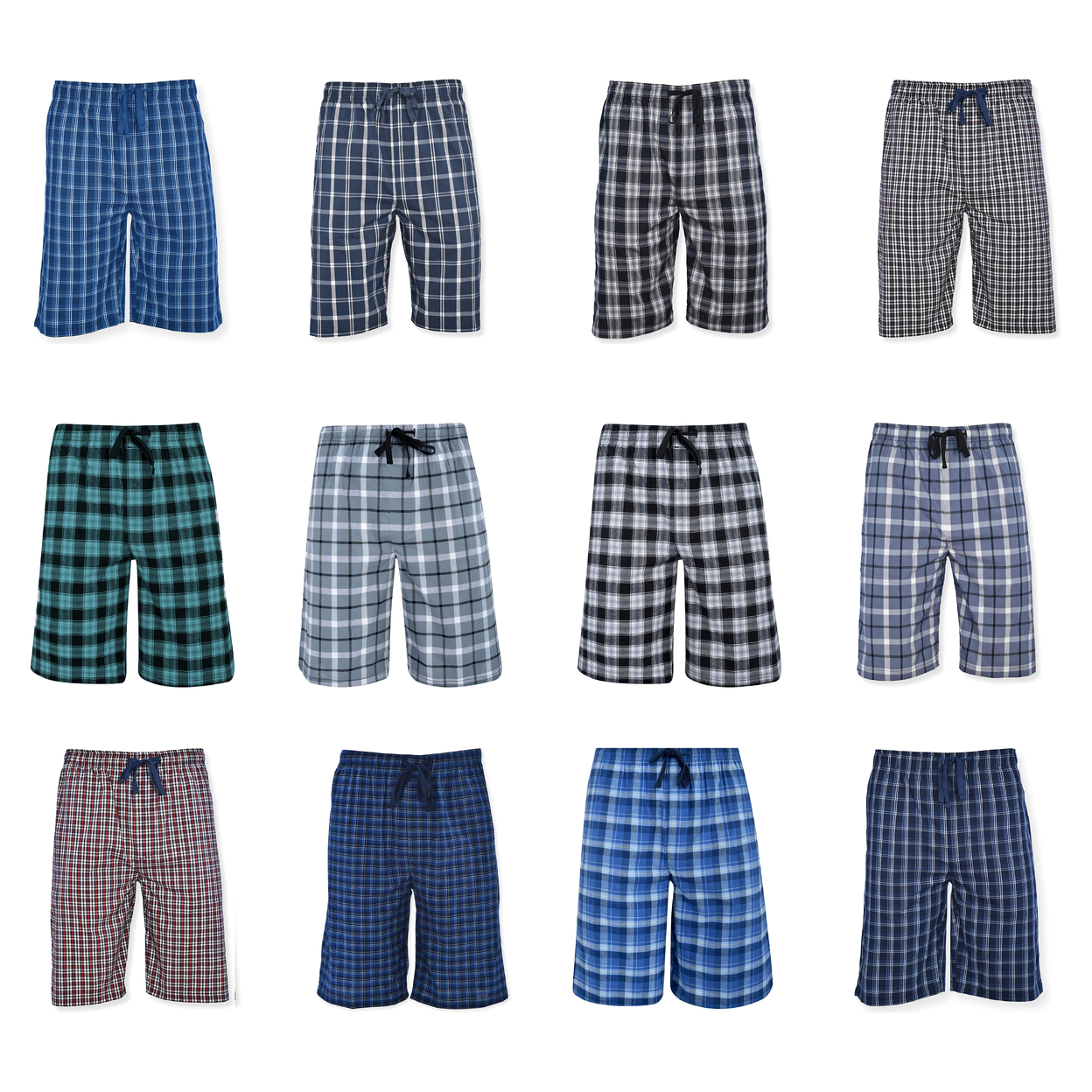 Bargain Hunters Multi-Pack: Men's Ultra Soft Plaid Lounge Pajama Sleep Wear Shorts
