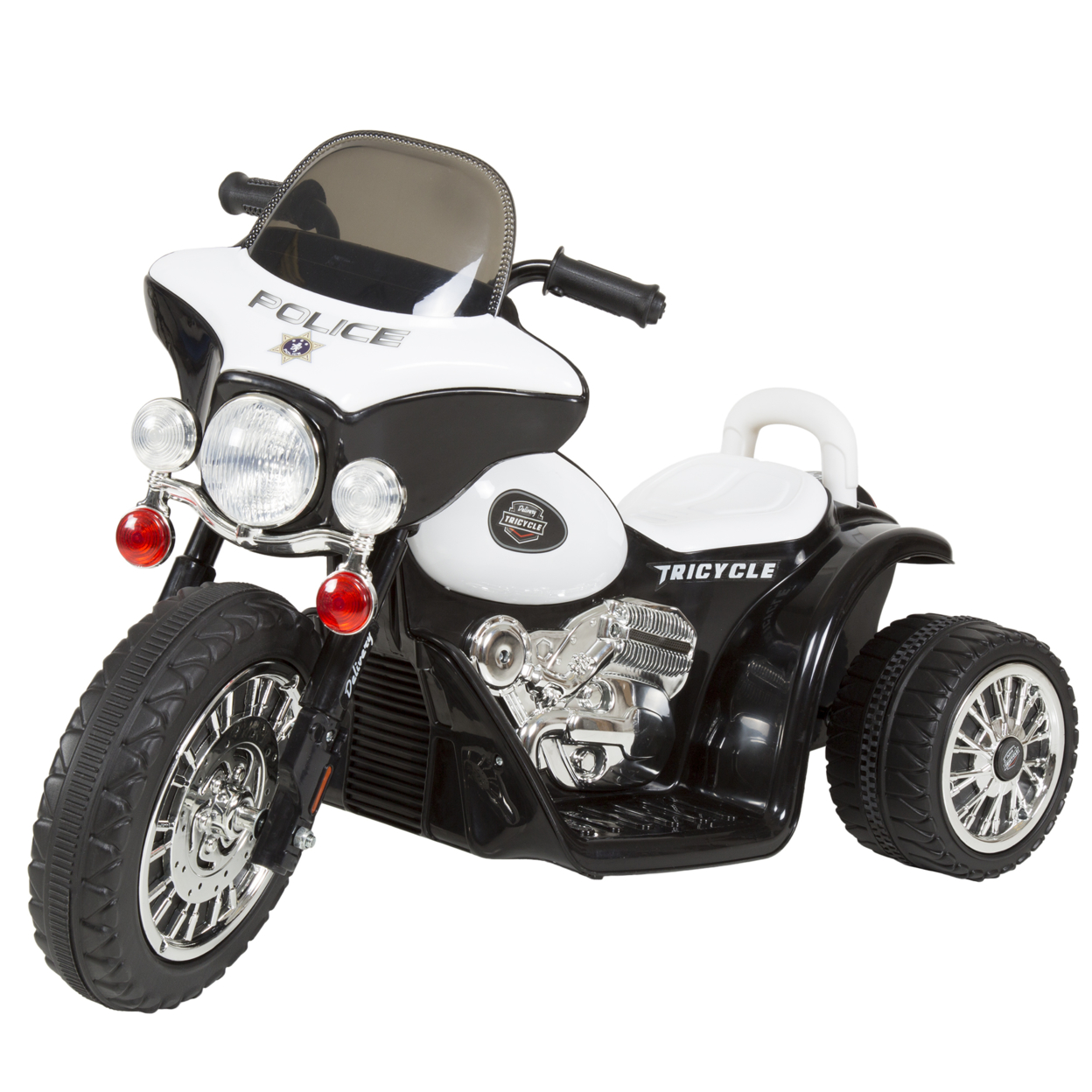 Lil' Rider Mini Three Wheel Police Chopper - Black Ride on Toy 2 - 4 Yrs Toddler Battery Powered