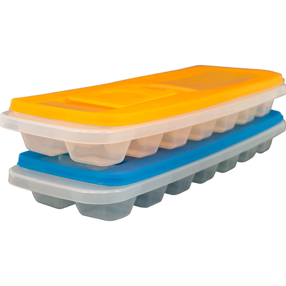 Chef Buddy Set of 2 Ice Cube Trays with Lids by Chef Buddy