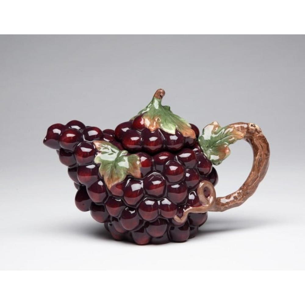 kevinsgiftshoppe Hand Painted Ceramic Grape Teapot, Gift for Her, Gift for Mom, Tea Party Décor, Café Décor, Farmhouse Décor