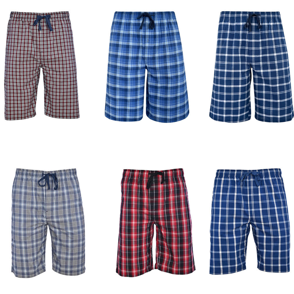 Bargain Hunters 2-Pack: Mens Ultra Soft Plaid Lounge Pajama Sleep Wear Shorts