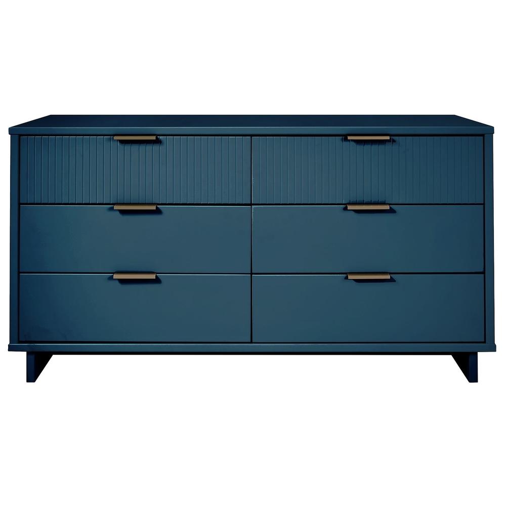 Manhattan Comfort Granville 55.07" Modern Double Wide Dresser with 6 Full Extension Drawers