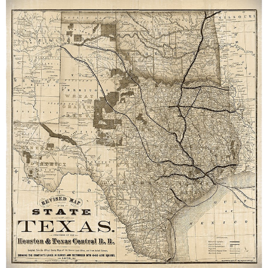 Vintage Imagery 1876 Old Texas Map Vintage Historical Wall map Antique Restoration Hardware Style Map Texas state Map Texas Map Texas
