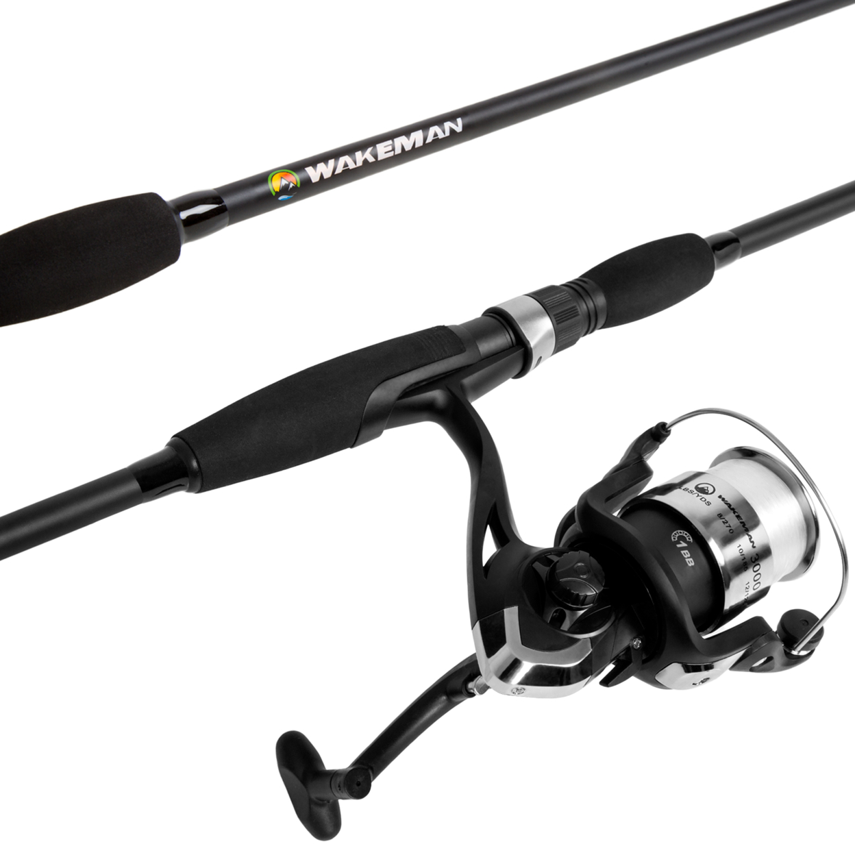 Wakeman Strike Series Spinning Rod and Reel Combo - Blackout