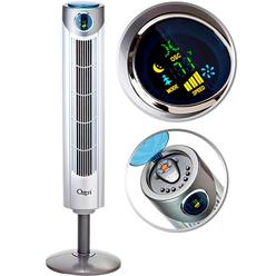 Ozeri Ultra 42” Wind Adjustable Oscillating Noise Reduction Technology Tower Fan Silver