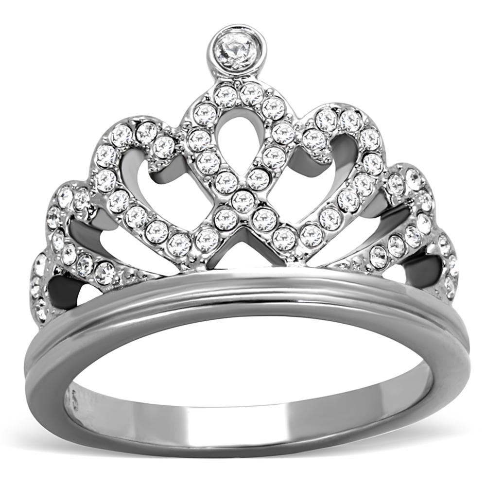 Marimor Jewelry Queen Royalty Princess Crown Silver Stainless Steel Fashion Ring Womens Sz 5-10