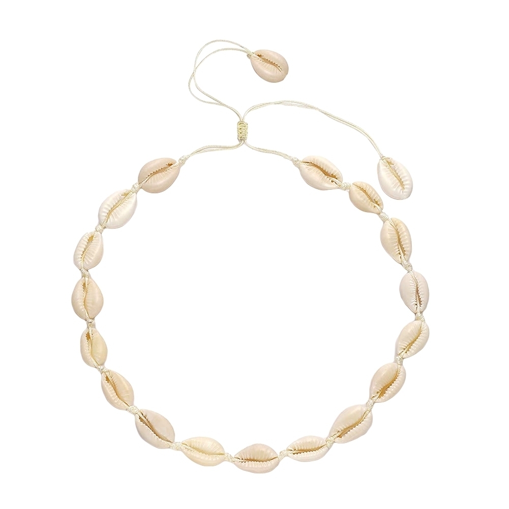 Generic Hawaiian Cowrie Shell Charm Adjustable Necklace Women Handmade Jewelry Gift