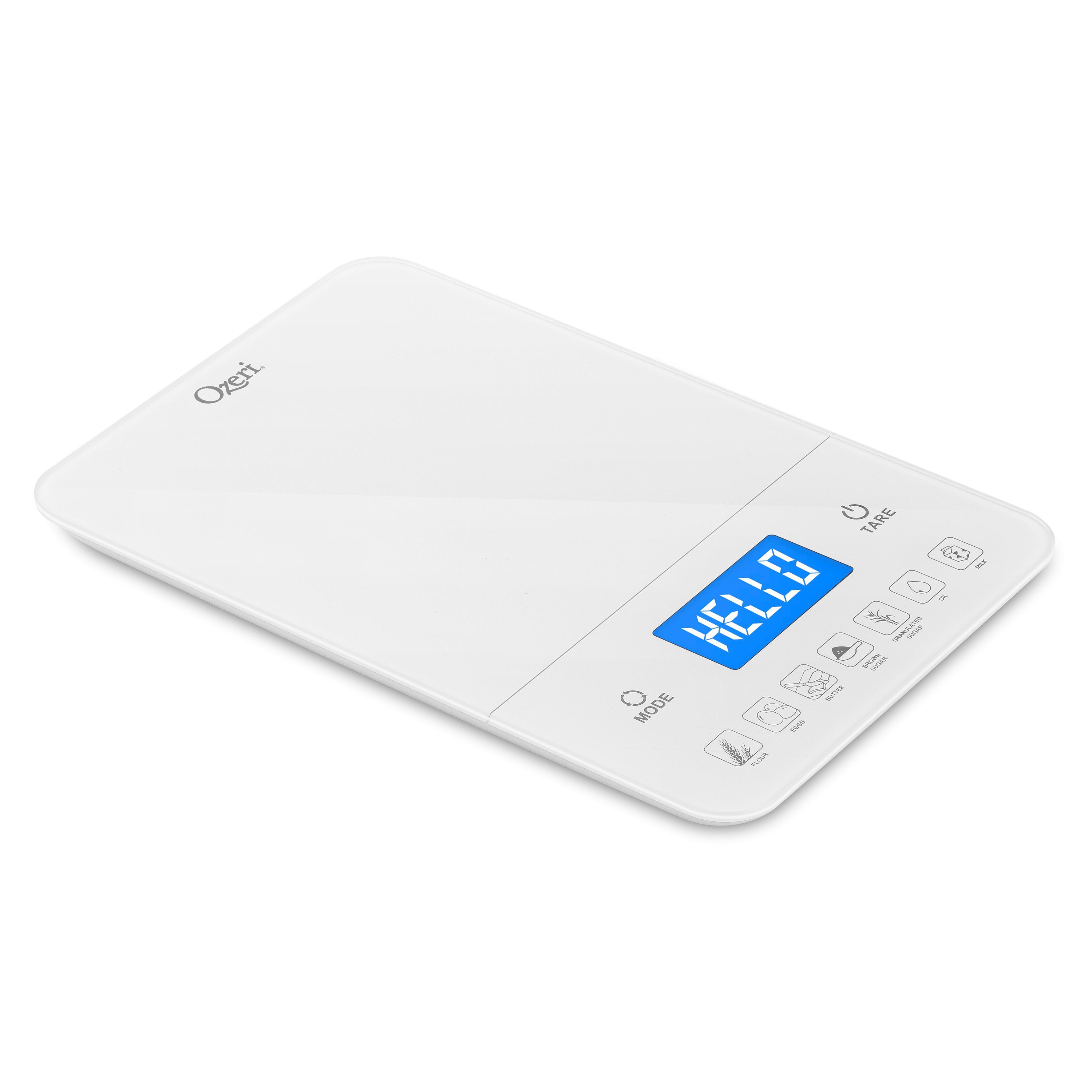 Ozeri Touch III 22 lbs (10 kg) Bakers Kitchen Scale with Calorie Counter in Tempered Glass