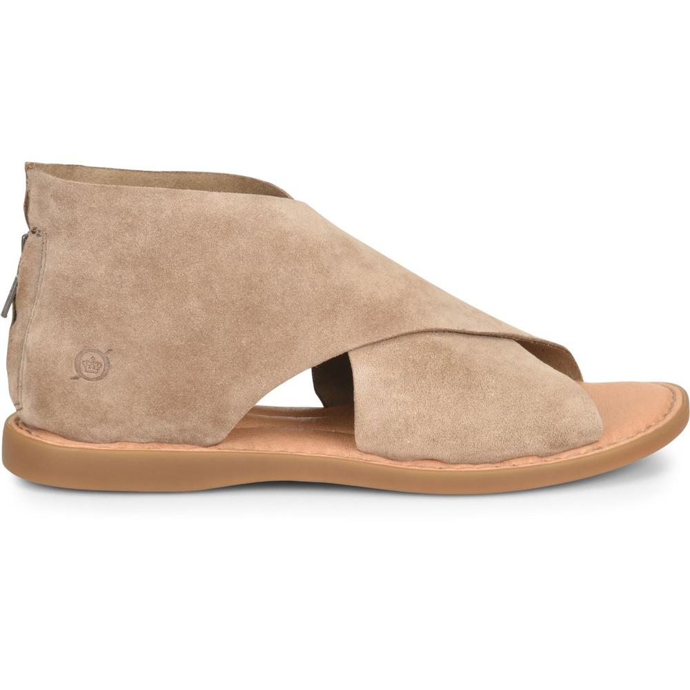 BORN Womens Iwa Sandal Taupe Suede (Beige) - F78017 TAUPE