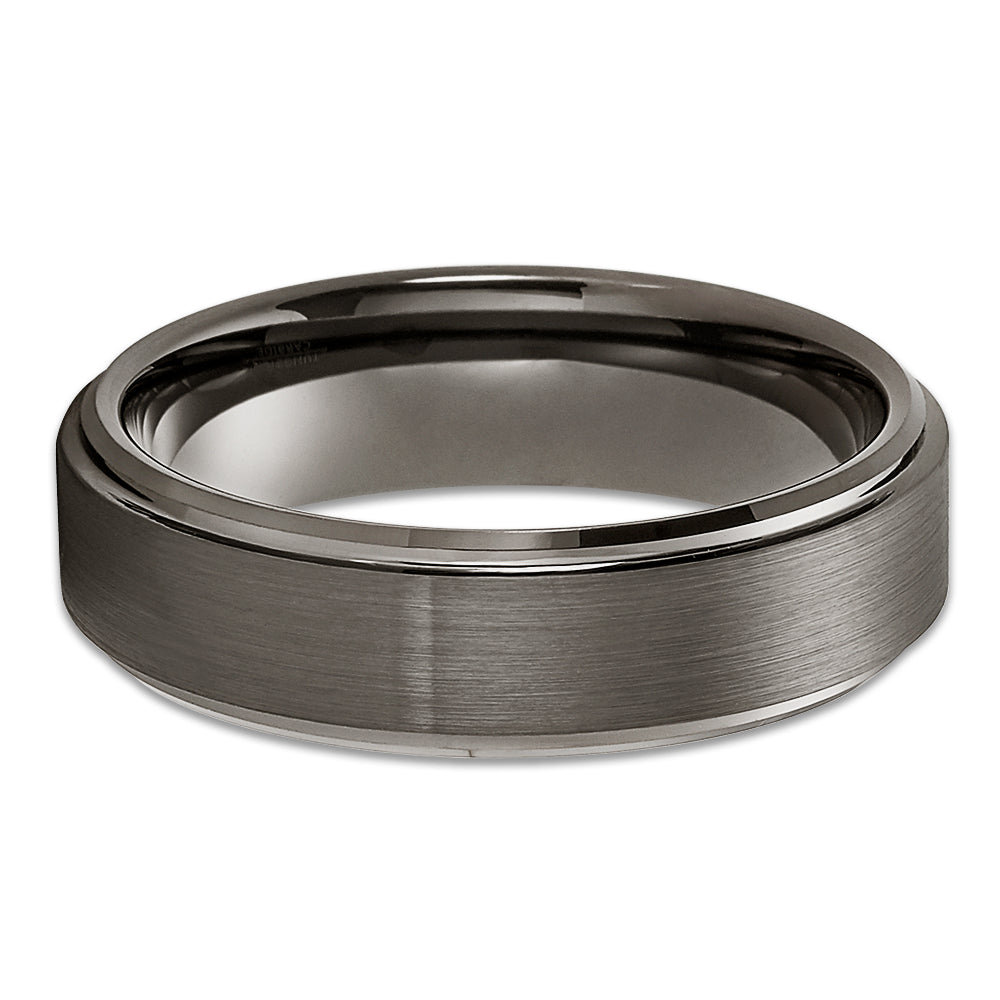 Cool Rings USA 6mm Gunmetal Wedding Ring Tungsten Wedding Ring Tungsten Carbide Ring Engagement