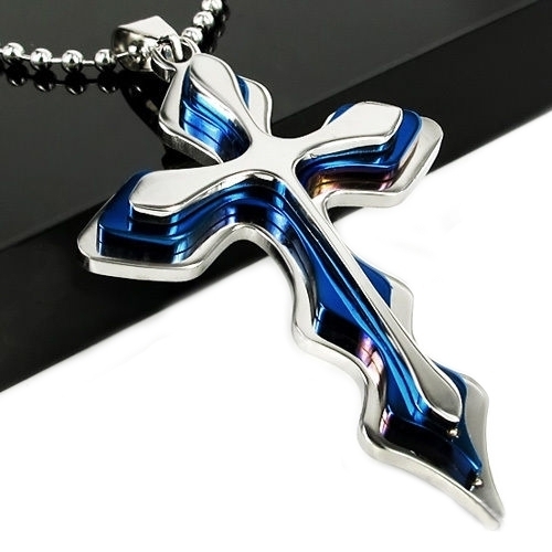 Generic Fashion Men's Stainless Steel Cross Pendant Ball Chain Necklace Jewelry Gift