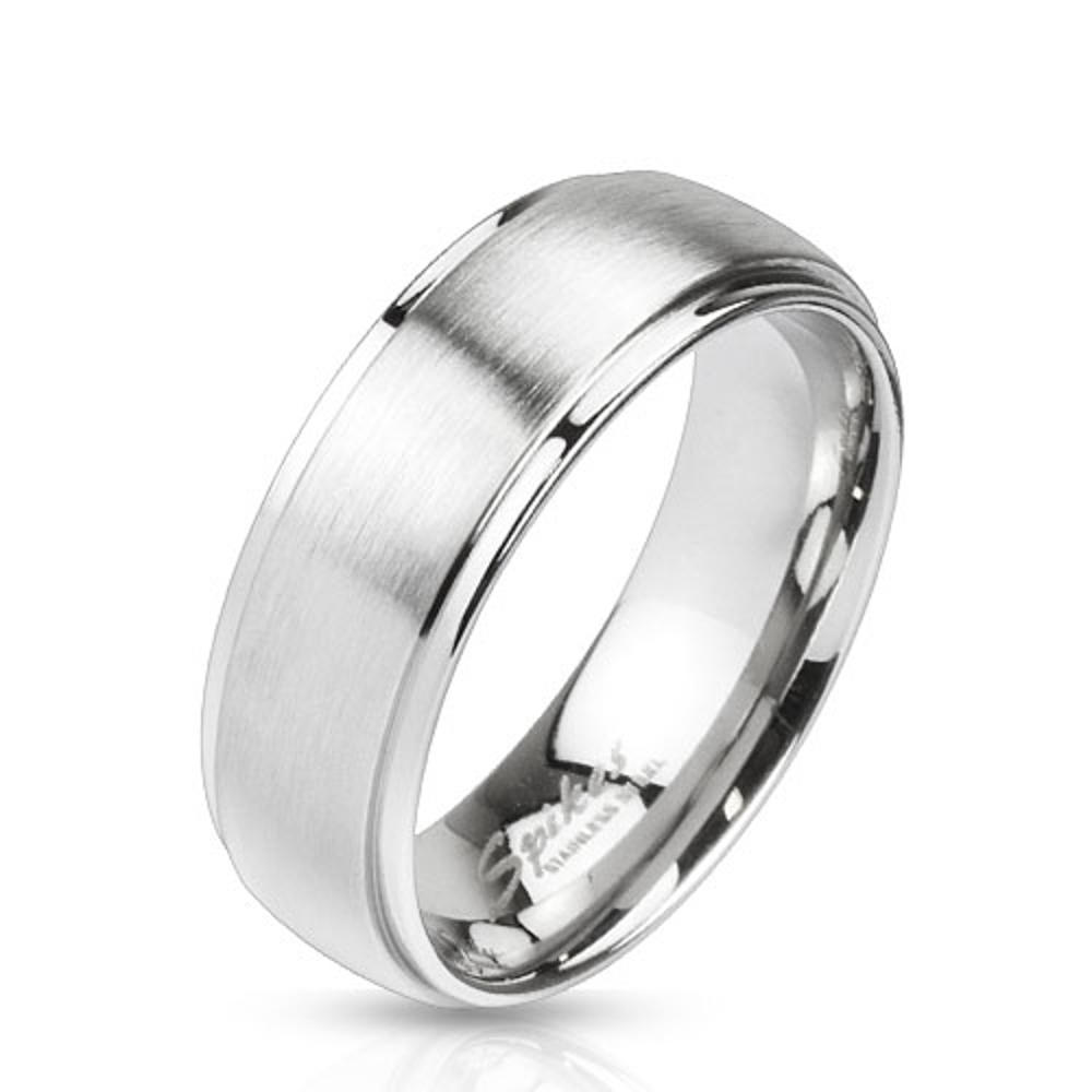 Marimor Jewelry Brushed Metal Center Stainless Steel 316L Wedding Band Ring 6Mm-8Mm Wide Sz 5-14