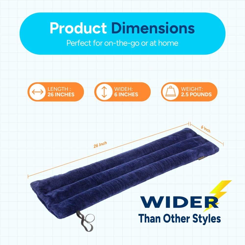 BioMed DB Design, LLC Wider Microwavable Heat Wrap with Fastening Elastic Band (Navy Blue)