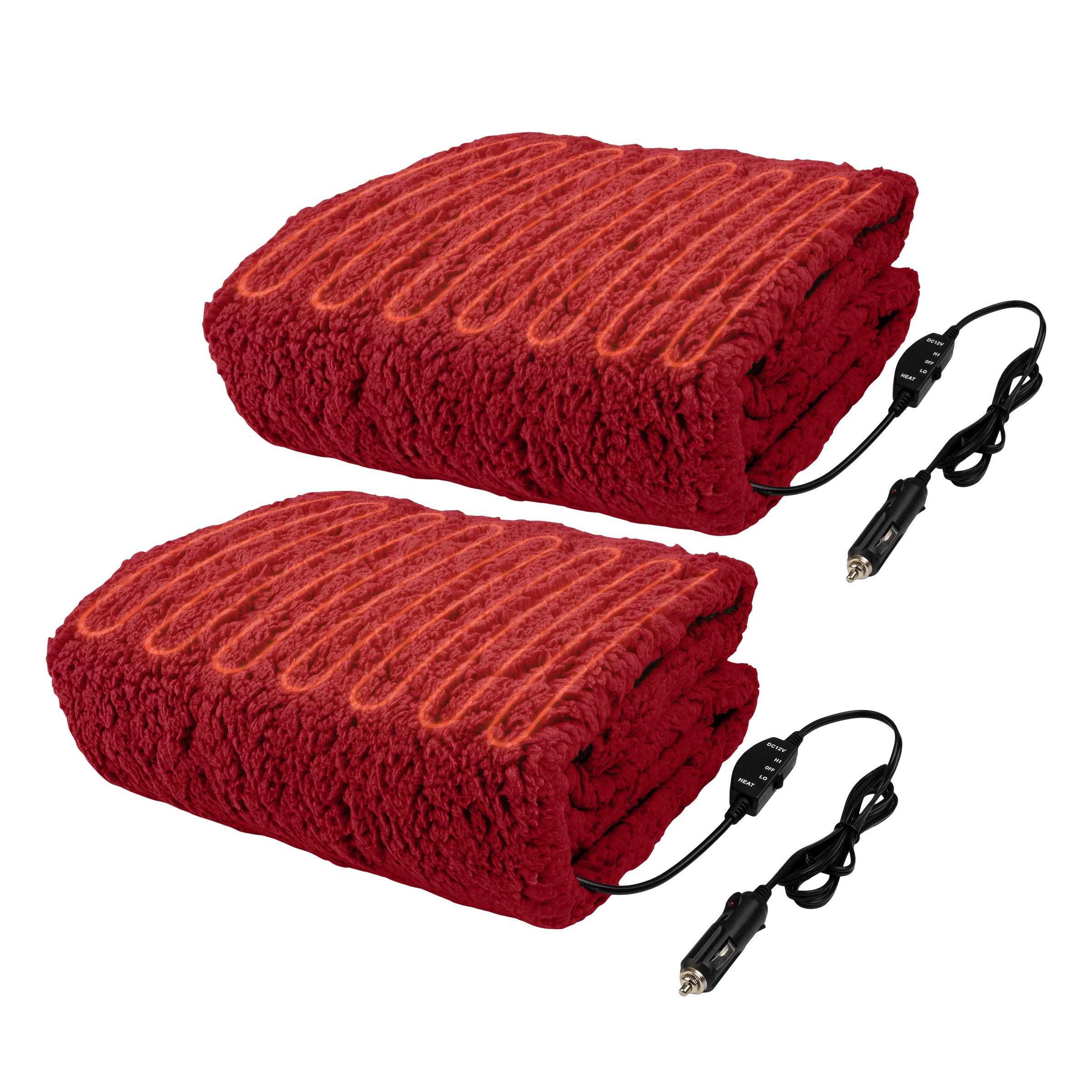 Stalwart 2Pack Heated Blanket Portable 12V Electric Travel Blanket Set for Car Truck RV