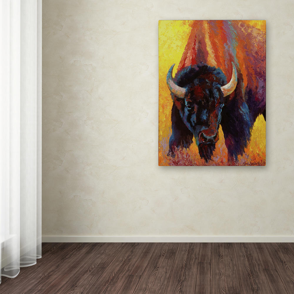 Trademark Global Marion Rose Back Off Bison Ready to Hang Canvas Art 18 x 24 Inches Made in USA